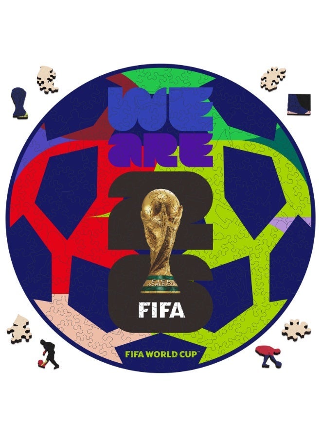 FIFA World Cup 26 Global CAN MEX USA Official Licensed Football Shape Wooden Puzzle – 200 Pieces | 14+ Premium Collectible Gift & Home Decor - Image 1